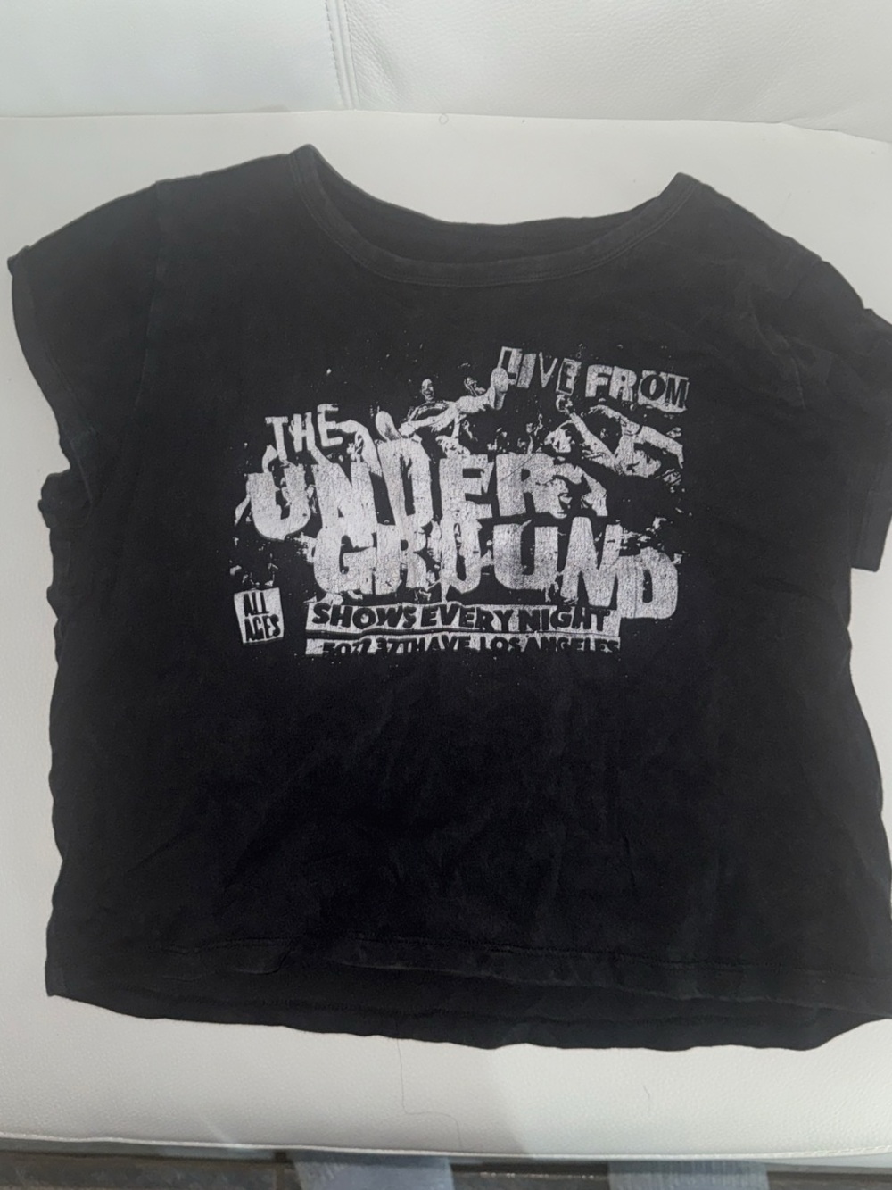 Black Graphic Cropped Tee
